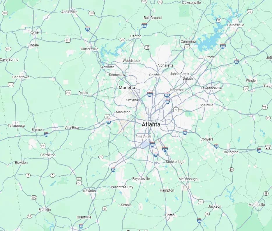 Service Area Map - Atlanta Metro
